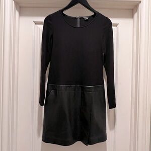 Theory Bowmont dress with real lamb leather skirt size 8